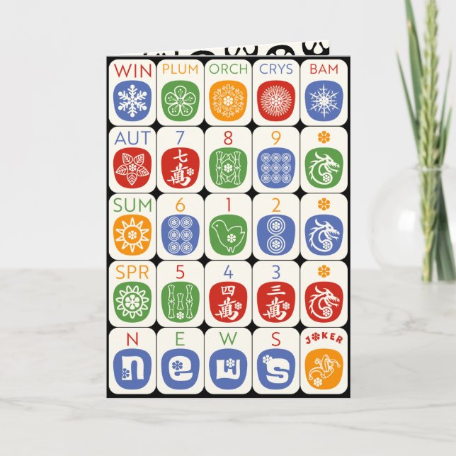 Mah Jongg Modern Card Karte (Vorderseite)