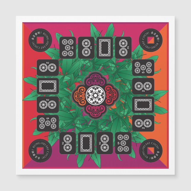 Mah Jongg Money Tree 2025 Flat Magnet (Vorderseite)
