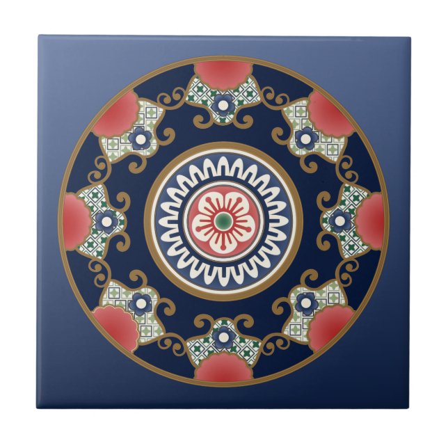 Mah Jongg Muster Fliese (Vorderseite)