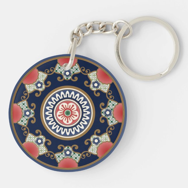 Mah Jongg Muster Schlüsselanhänger (Rückseite)