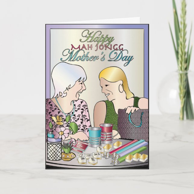 Mah Jongg Muttertag Karte (Vorderseite)