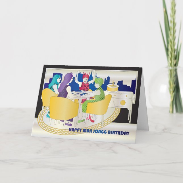 Mah Jongg New York Birthday Card Karte (Vorderseite)