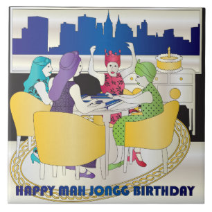 Mah Jongg New York Birthday Tile Fliese