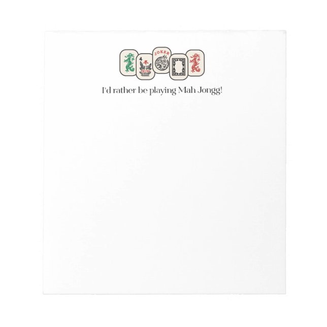 Mah Jongg Notepad Notizblock (Vorderseite)