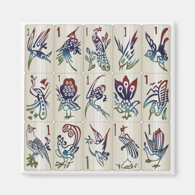 Mah Jongg One Bams Magnet (Vorne)