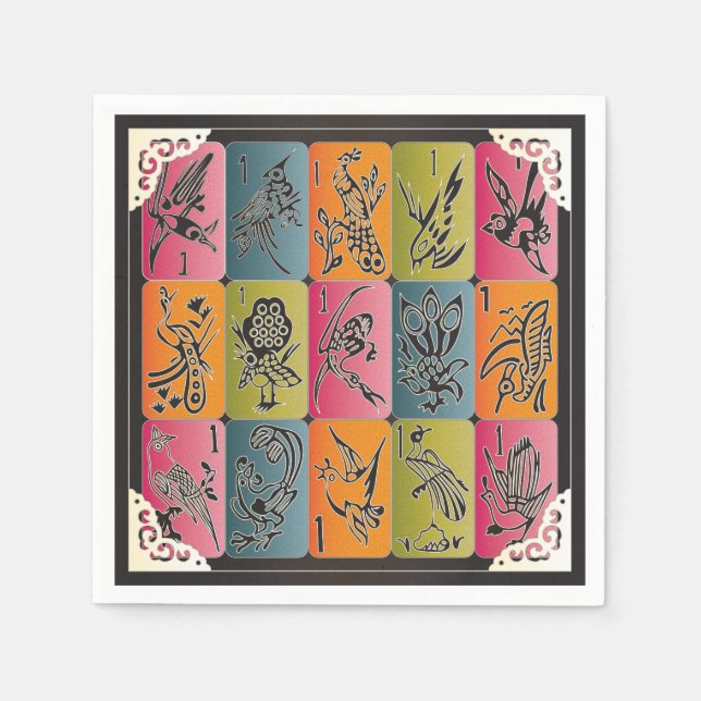 Mah Jongg One Bams Serviette (Vorderseite)