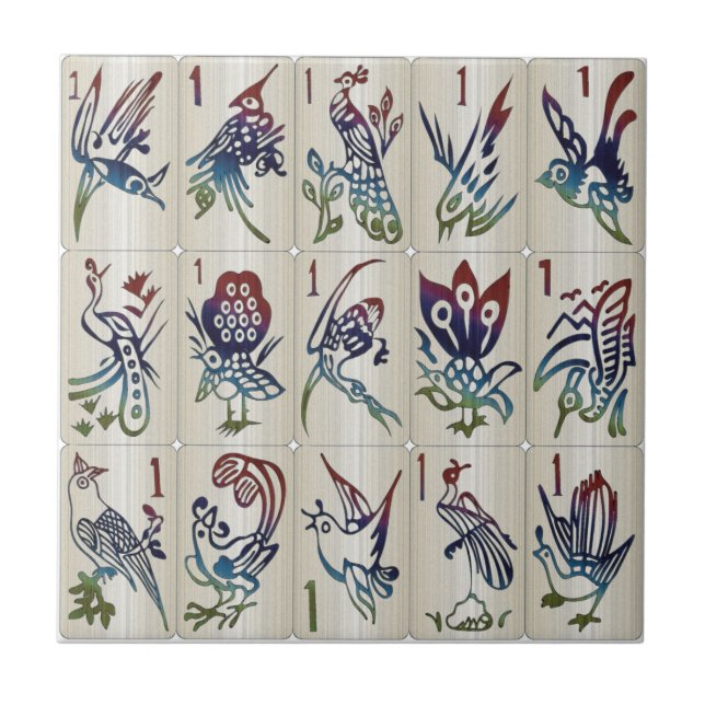 Mah Jongg One Bams Tile Fliese (Vorderseite)