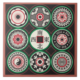 Mah Jongg One Dots Coin Tile Fliese