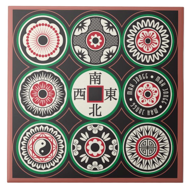 Mah Jongg One Dots Coin Tile Fliese (Vorderseite)