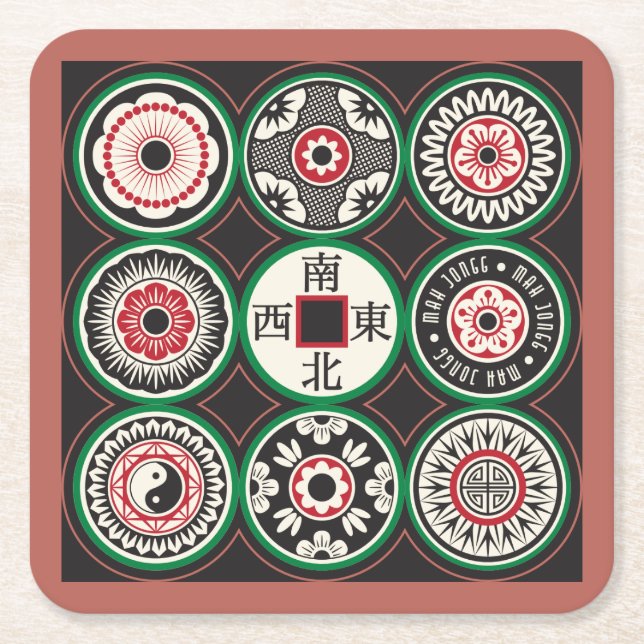 Mah Jongg One Dots Coin Untersetzer (Vorderseite)