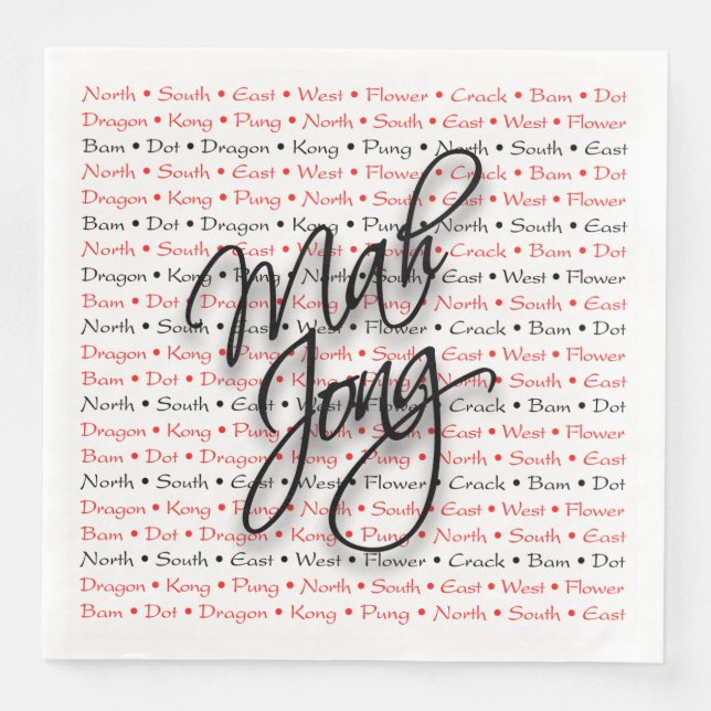 Mah Jongg Paper Napkins Serviette (Vorderseite)