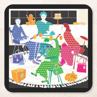 Mah Jongg Polka-Dots Coasters Rechteckiger Pappuntersetzer