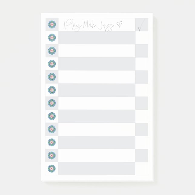 Mah Jongg Post-it Klebezettel (Vorderseite)