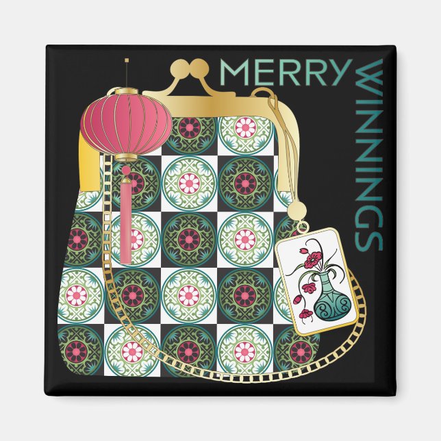 Mah Jongg Purse Holiday Magnet (Vorne)