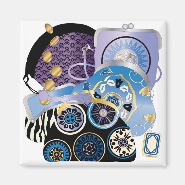 Mah Jongg Purses Blue Magnet (Vorne)