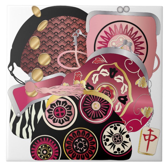 Mah Jongg Purses Red Tile Fliese (Vorderseite)