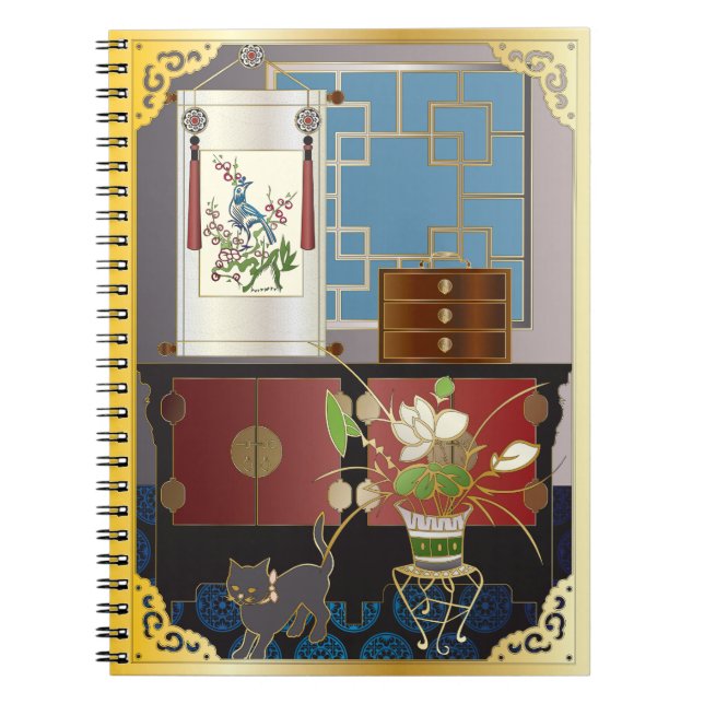 Mah Jongg Red Cabinet Notebook Notizblock (Vorderseite)