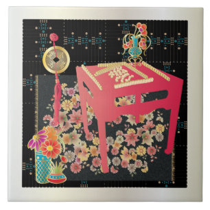 Mah Jongg Red Table Fliese