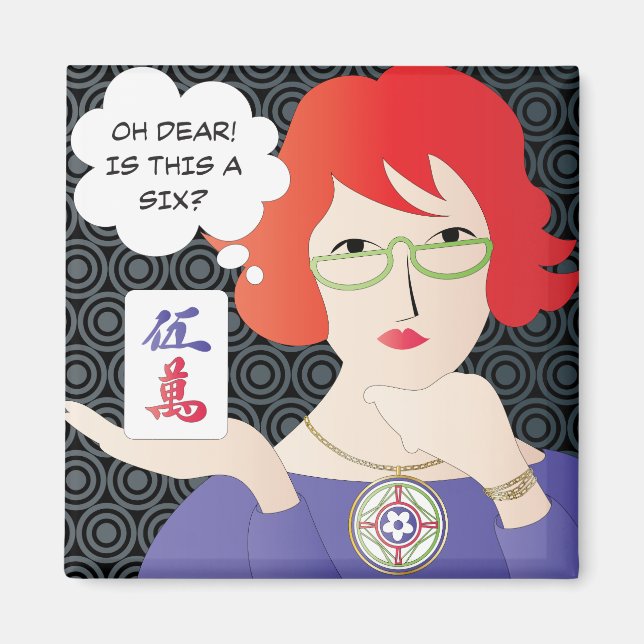 Mah Jongg Redewendungen Cracks Magnet (Vorne)