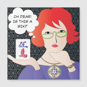 Mah Jongg Redewendungen Cracks Magnet Card