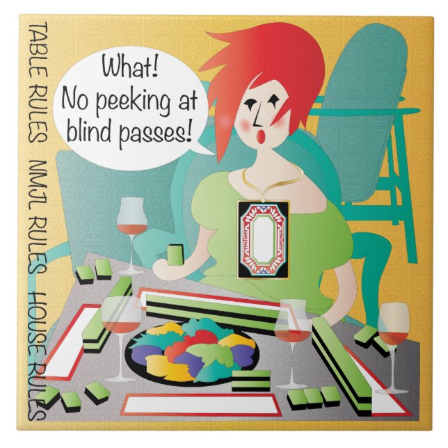 Mah Jongg Redewendungen Flüchtige Blick Pass Fliese (Vorderseite)