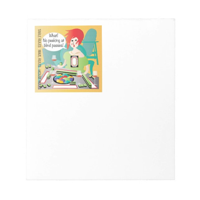 Mah Jongg Redewendungen Flüchtige Blick Pass Notizblock (Vorderseite)