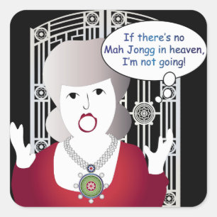 Mah Jongg Redewendungen Heaven Quadratischer Aufkleber