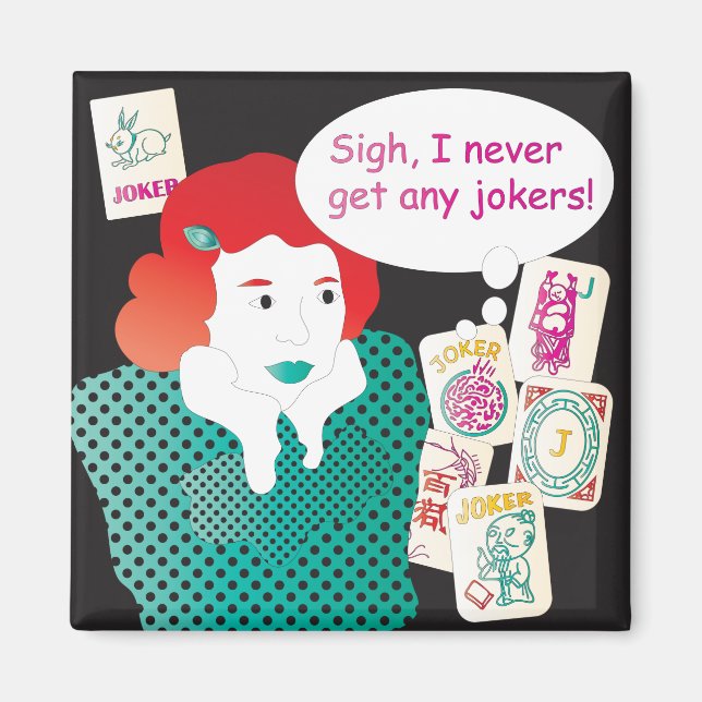 Mah Jongg Redewendungen Joker2 Magnet (Vorne)