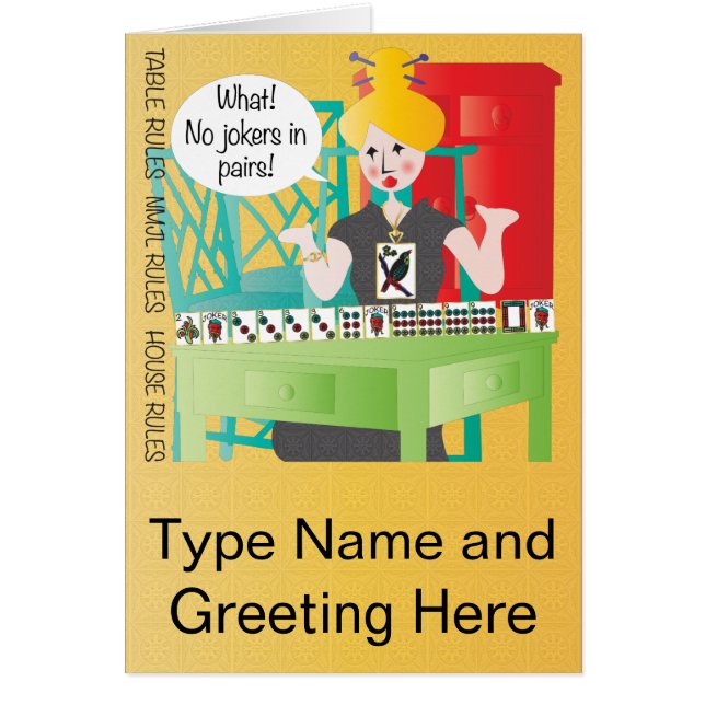 Mah Jongg Redewendungen Keine Joker (Vorne)