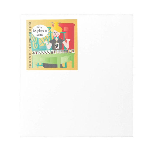 Mah Jongg Redewendungen Keine Joker Notizblock (Vorderseite)