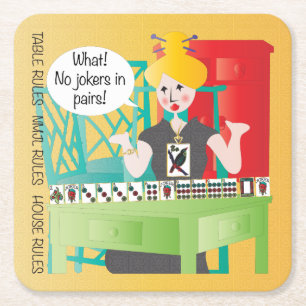 Mah Jongg Redewendungen Keine Joker Rechteckiger Pappuntersetzer