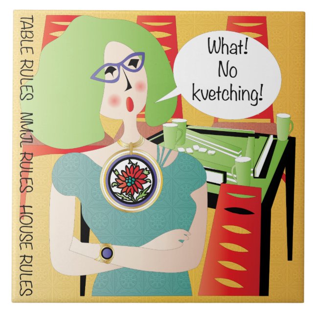 Mah Jongg Redewendungen Kvetching Fliese (Vorderseite)