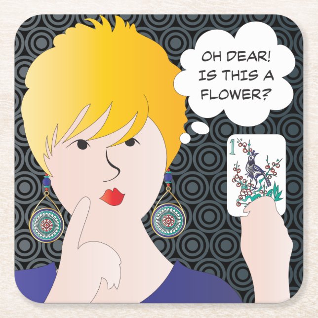 Mah Jongg Redewendungen One Bam Untersetzer (Vorderseite)