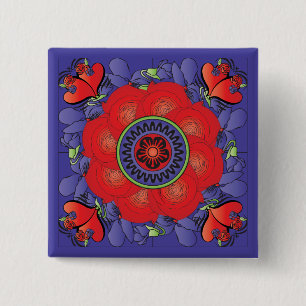 Mah Jongg Rose Button