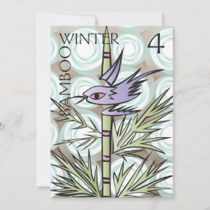 Mah Jongg Saasons Winter Flat Card Dankeskarte