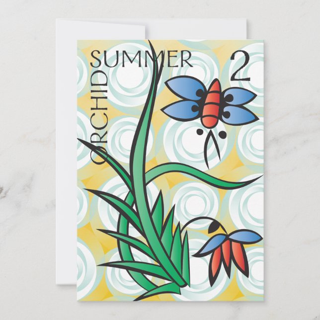 Mah Jongg Seasons Summer Flat Card Dankeskarte (Vorderseite)