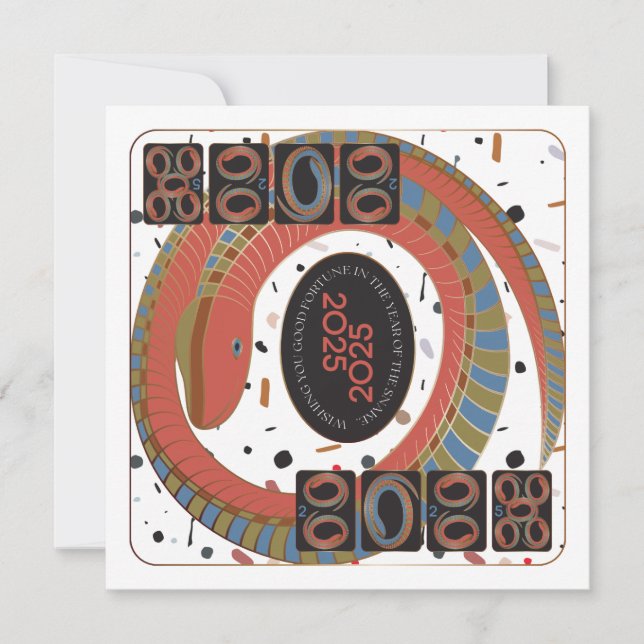 Mah Jongg Snake 2025 Flachkarte Karte (Vorderseite)