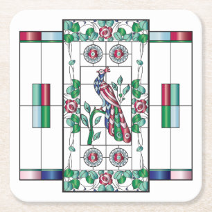 Mah Jongg Stains Glass Untersetzer