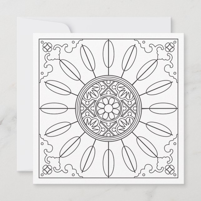 Mah Jongg Sternexplosion Dots Card zum Färben (Vorderseite)