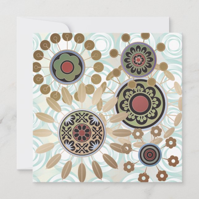 Mah Jongg Sternexplosion Dots Flat Card Einladung (Vorderseite)