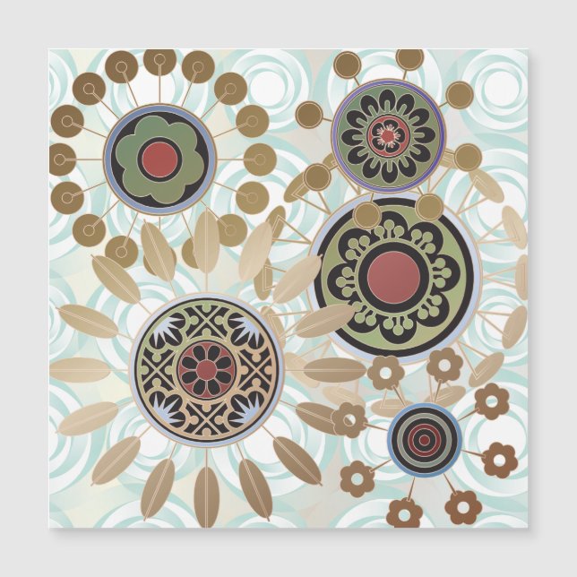 Mah Jongg Sternexplosion Dots Magnet Card (Vorderseite)