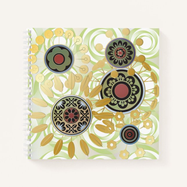 Mah Jongg Sternexplosion Dots Notebook Notizbuch (Vorderseite)