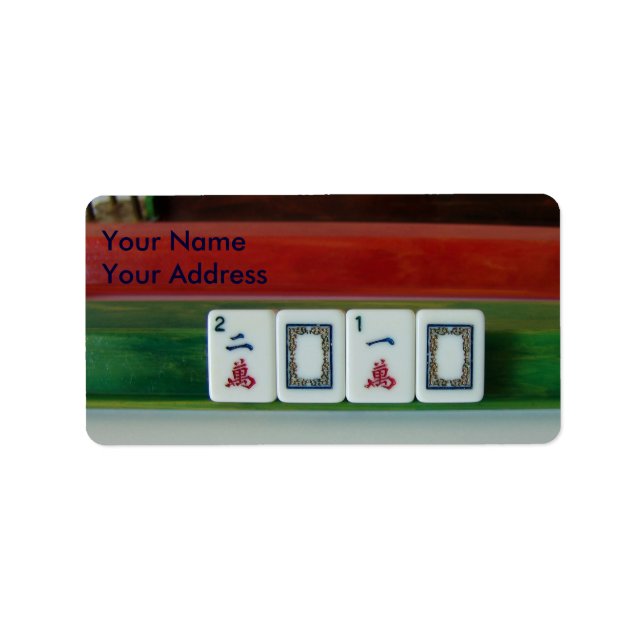 Mah-Jongg-Sucht Adressaufkleber (Vorne)