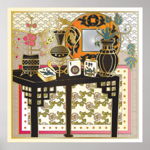 Mah Jongg Table Poster