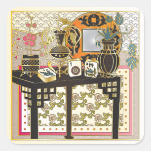 Mah Jongg Table Quadratischer Aufkleber