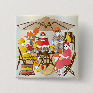 Mah Jongg Tea Party Button