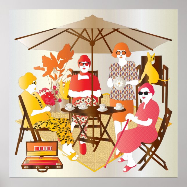 Mah Jongg Tea Party Poster (Vorne)