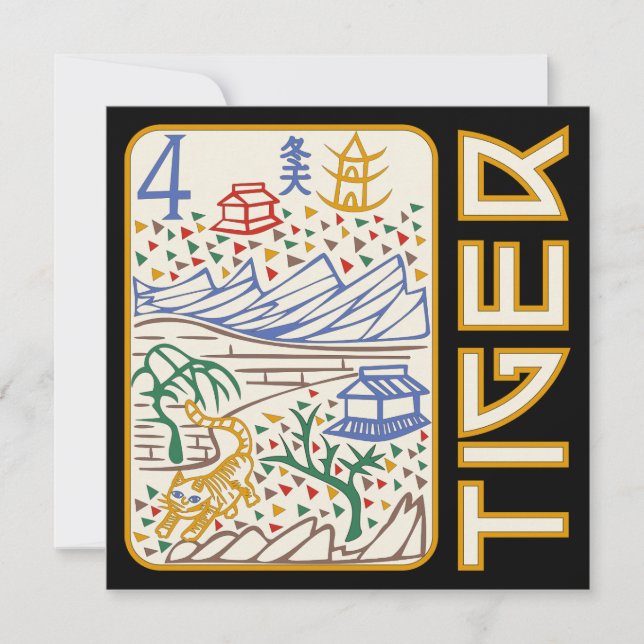 Mah Jongg Tiger Card (Vorderseite)
