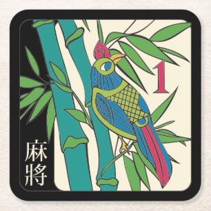 Mah Jongg Tiles Bird Untersetzer