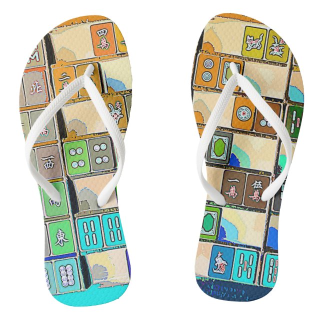 Mah Jongg Tiles Flip Flops (Fußbett)